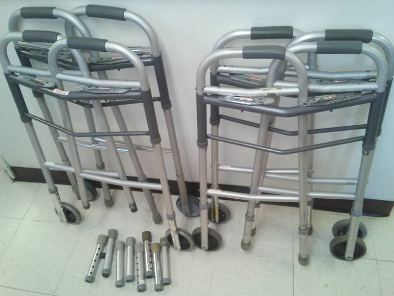 lot 383 image: 4 aluminum fold up walkers