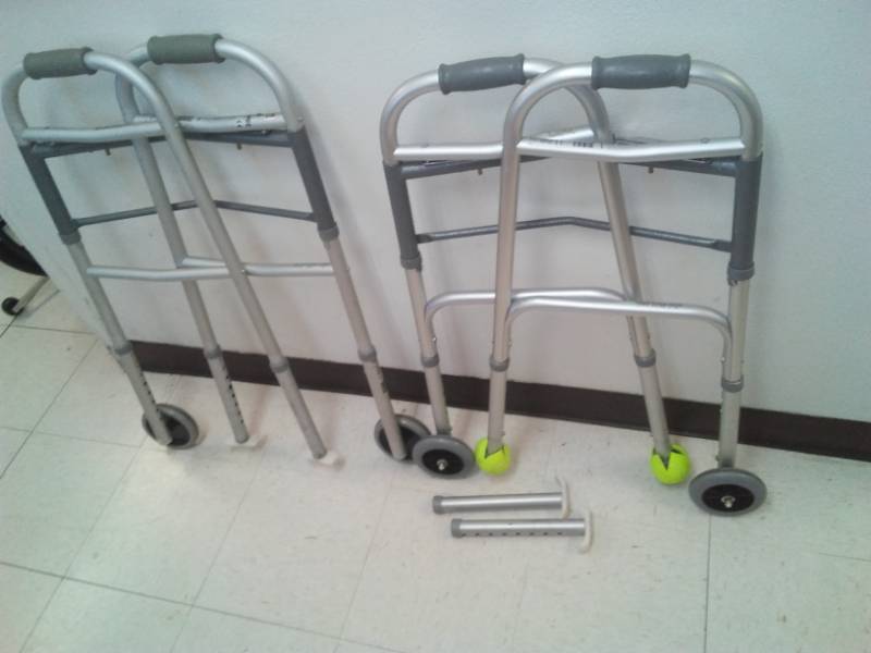 lot 385 image: 2 aluminum fold up walkers