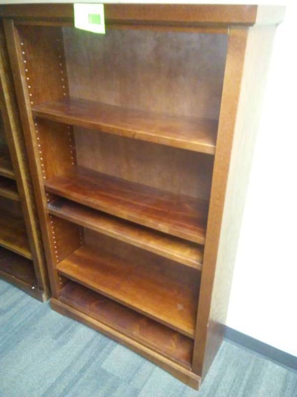 lot 129 image: Custom-made Wood Oak bookcase 60 x 36 x 12 matches lot 128.