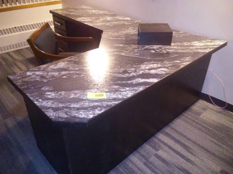 lot 131 image: Custom built desk L shape. 