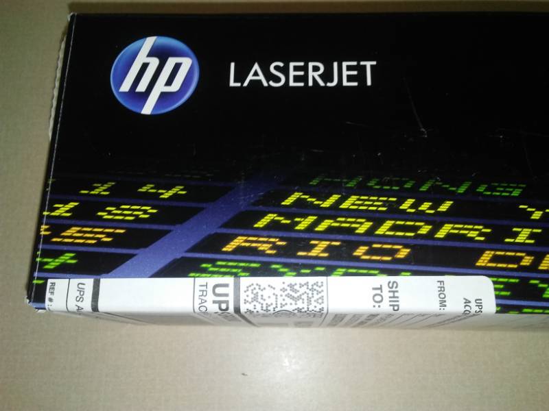 lot 334 image: HP LaserJet ink cartridge, 201 a - blue. Cf401a.