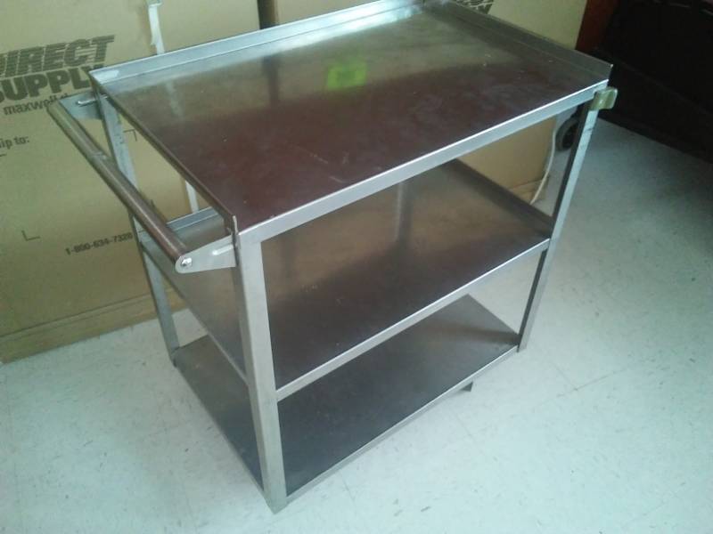 lot 411 image: Stainless Roller Cart,