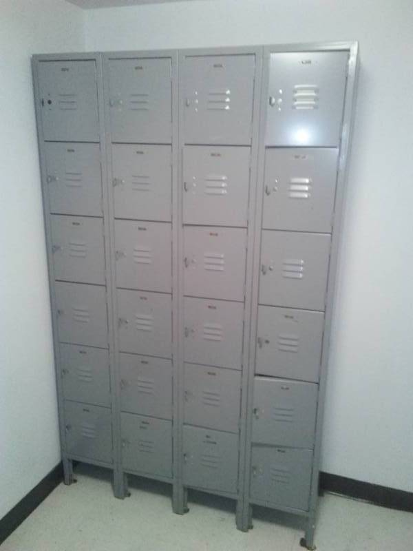 lot 163 image: Grey Metal Lockers, 24 Cubbies, Very Nice, 