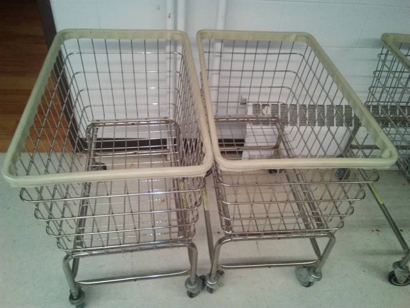 lot 175 image: 2 Rolling Wire Baskets, R&ampB Wire Products 