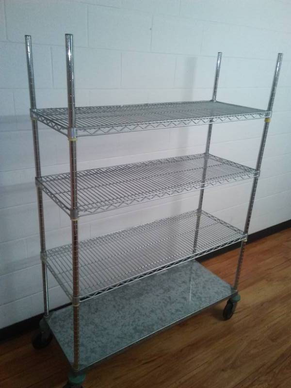 lot 470 image: Chrome Metal Rolling Carts,