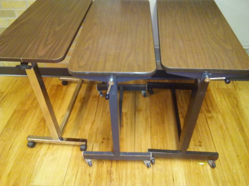 lot 190 image: 3 Adjustable Bedside Tables, 