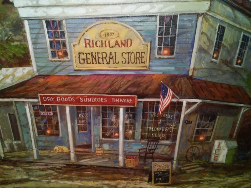 lot 484 image: Richland General Store print, 29 x 41.