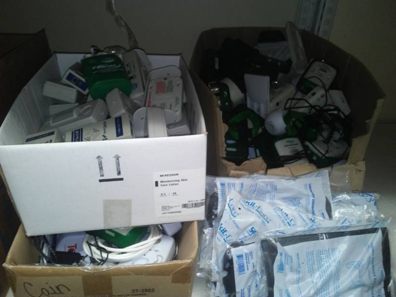 lot 546 image: Wet Bed Alerts and Urine Bags  Big Lot.