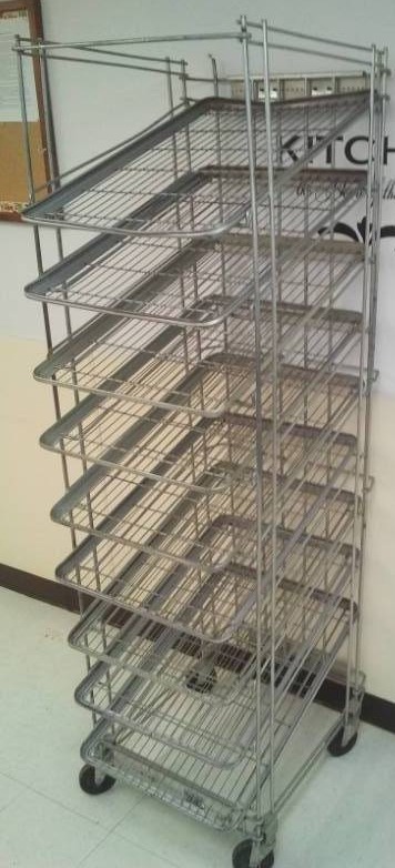 lot 845 image: Rolling Rack Cart Slanted, Banner Metals,