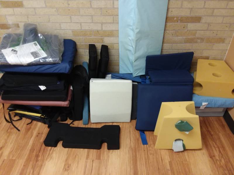 lot 627 image: Misc. Wheel Chair and Therapy Cushions, Pads, Molded Foam