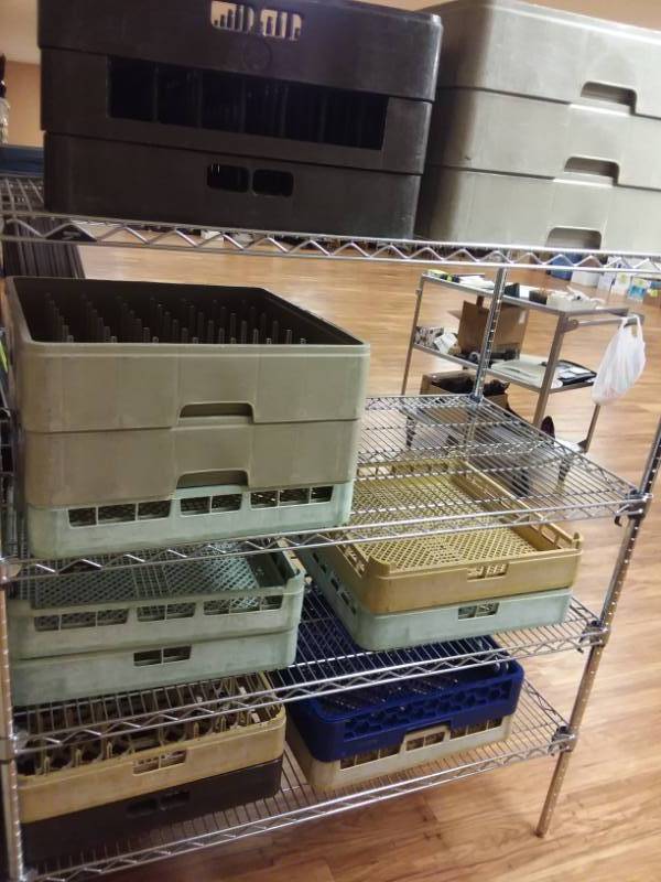 lot 630 image: Chrome Shelving Units with contents,