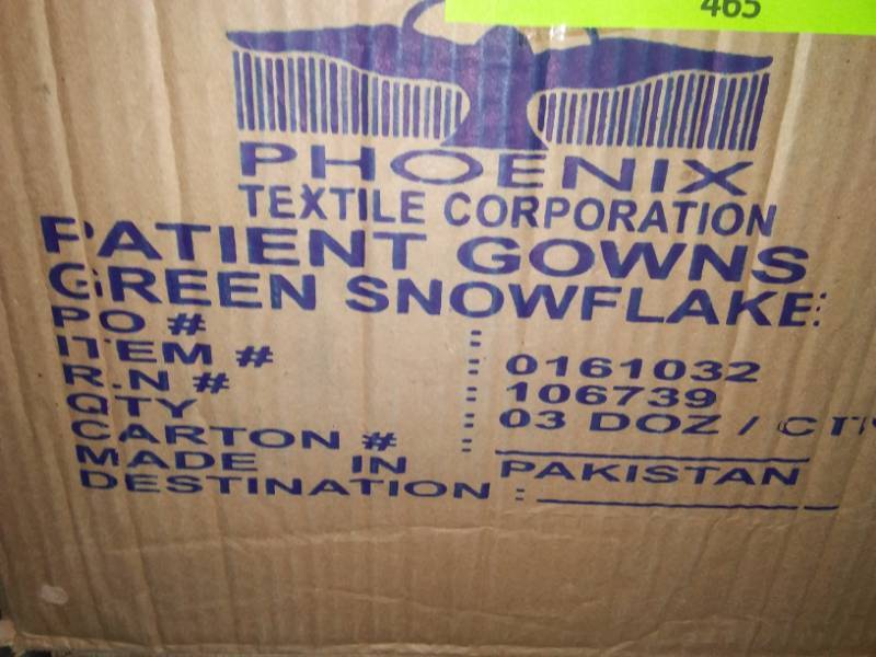 lot 465 image: 2 - NEW, case, patient gowns, three dozen per case,