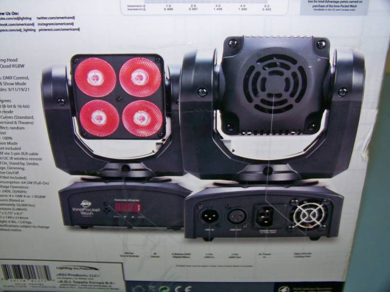 lot 35 image: ADJ, High Output, Moving Head LED Light  Professional Lighting - NEW in Original Box