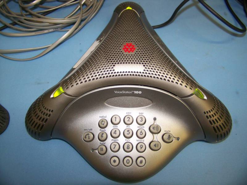 lot 185 image: (2) Polycom, Conference Telephones  Phones and Power Supplies