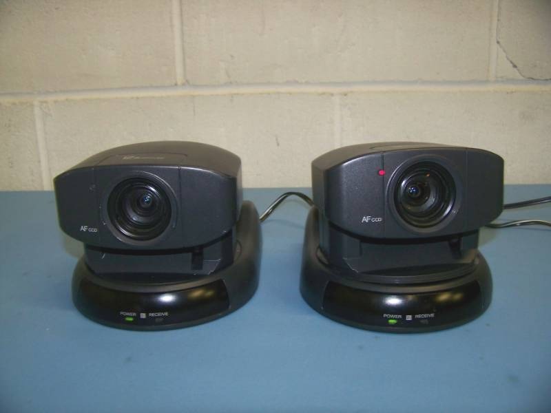 lot 187 image: (2) Sony, PanTiltZoom, AF CCD, Color Video Cameras and (2) Remote Controls