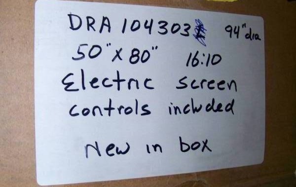 lot 64 image: Draper, ACCESSE, Powered (Electric), Projection  Movie Screen with Control - NEW in Original Box