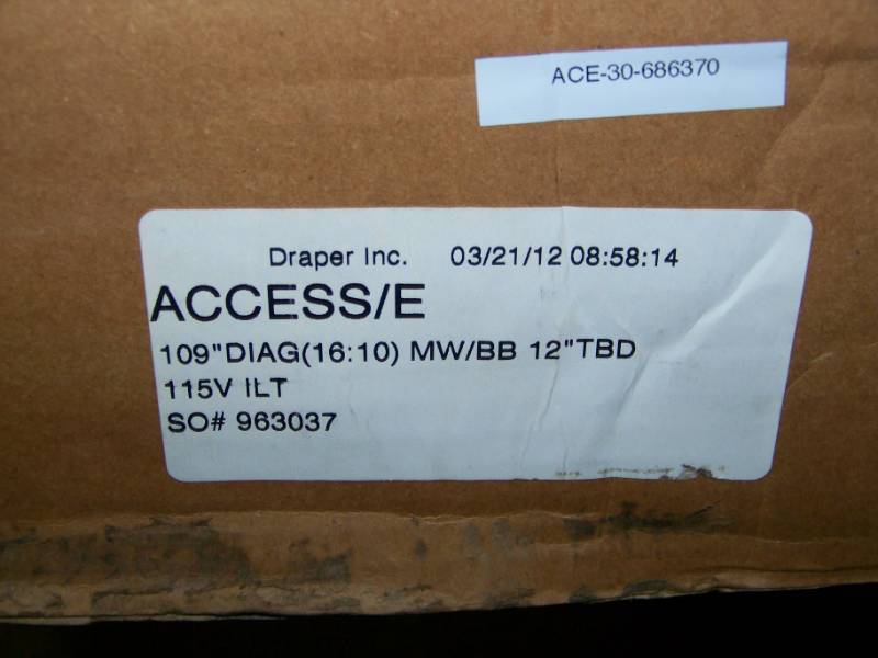 lot 66 image: Draper, ACCESSE, Powered (Electric), Projection  Movie Screen with Control - NEW in Original Box