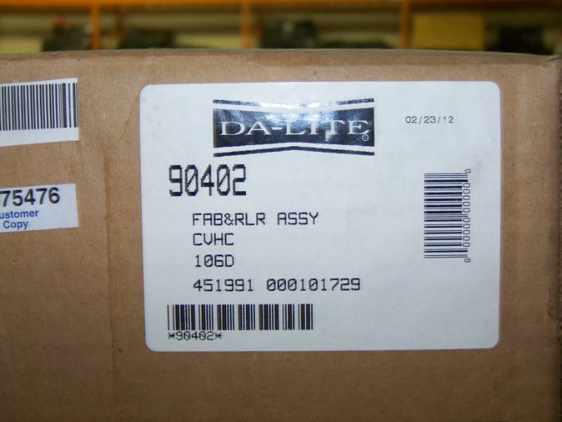 lot 67 image: Da-Lite, Advantage Deluxe Electrol, 52 x 92, Tensioned Projection Screen Fabric and Roller Assembly - NEW in Original Box