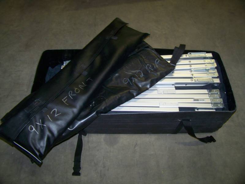 lot 170 image: Da-Lite, Fast-Fold, 9 x 12, Projection Screen System including Fixed Metal Frame, Front and Rear Projection Screens and Drape Kit in Hard Sided Case