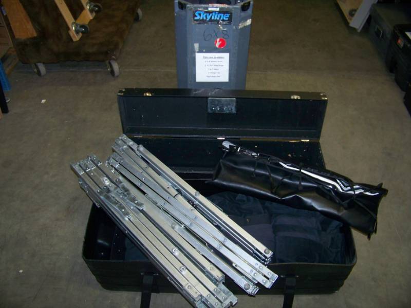 lot 173 image: 6 x 8, Projection Screen System including Fixed Metal Frame, Front Projection Screen and Drape Kit in (3) Hard Sided Cases