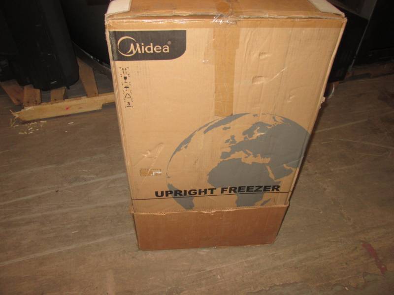 lot 225 image: MIdea upright freezer in bindings ...