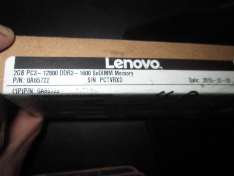 lot 231 image: 2gb ddr3 lenovo ram ...
