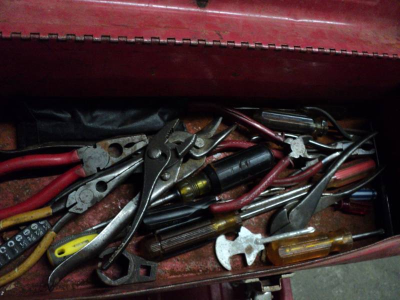 lot 16 image: Metal Tool Box filled with Tools...