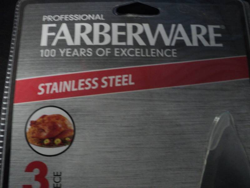 lot 67 image: 3 pc Farberware Stainless Steel Kni...