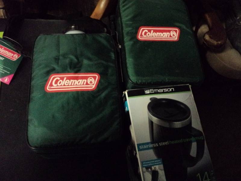lot 74 image: 2 Coleman Canteens and Emerson Trav...