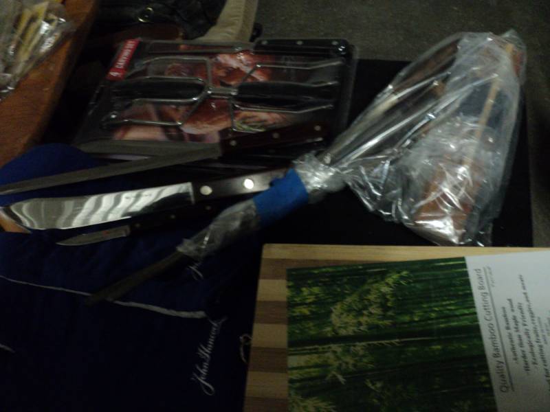 lot 82 image: Carving Set, Knives, Cutting Board,...