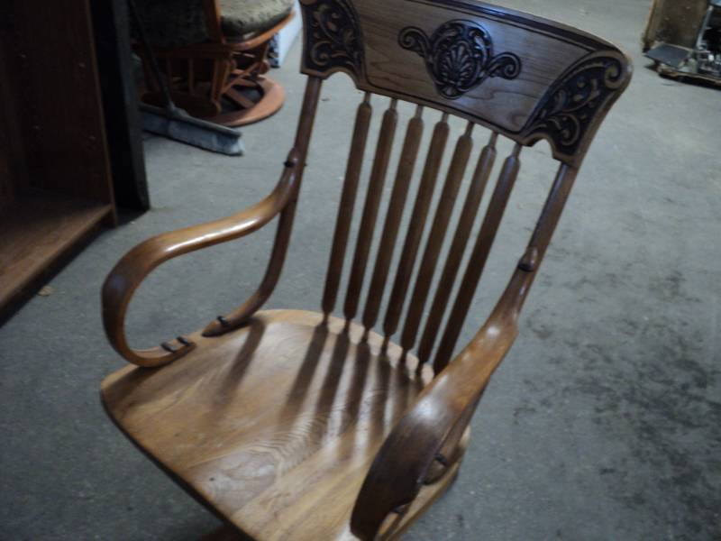lot 94 image: Wood Swivel Office Chair...
