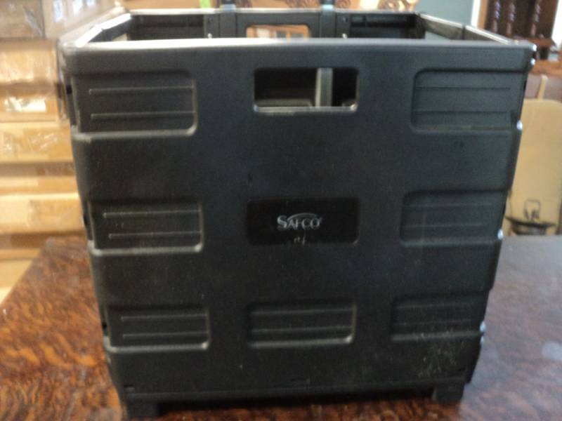 lot 98 image: Safco Collapsible Plastic Box on Wh...