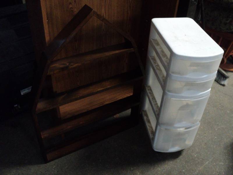 lot 103 image: Wall Shelf and Plastic Storage...