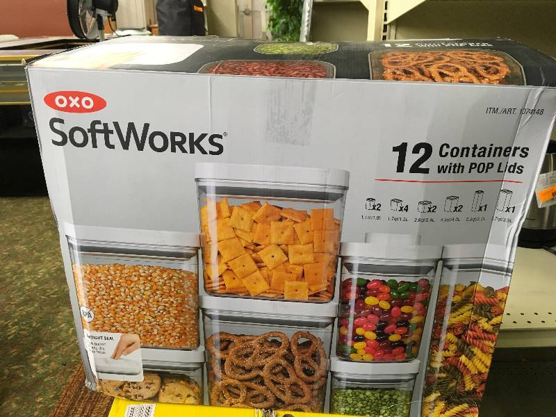 lot 182 image: Oxo 12 Pc. Containers W Pop Lids, Retail $79.99