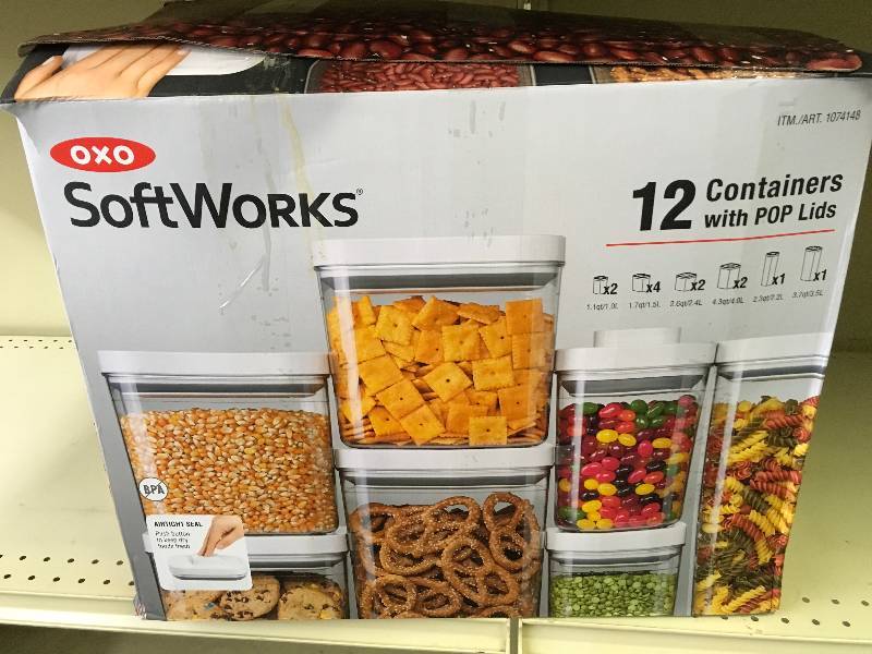 lot 199 image: Oxo 12 Pc. Containers W Pop Lids, Retail $79.99