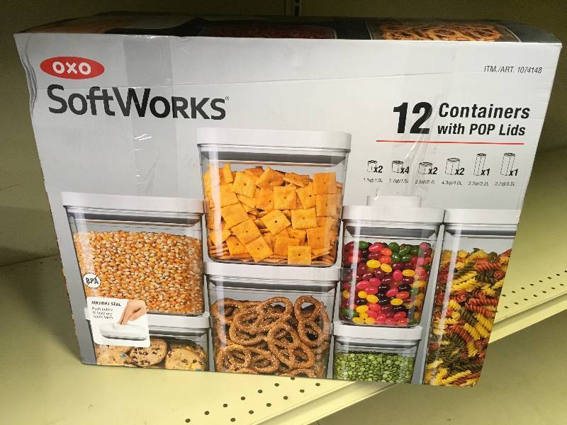 lot 204 image: Oxo 12 Pc. Containers W Pop Lids, Retail $79.99