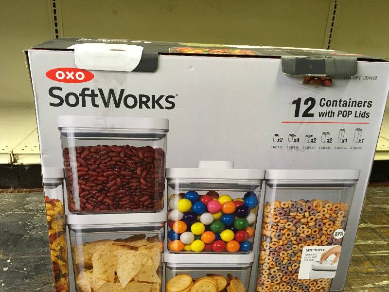 lot 209 image: Oxo 12 Pc. Containers W Pop Lids, Retail $79.99