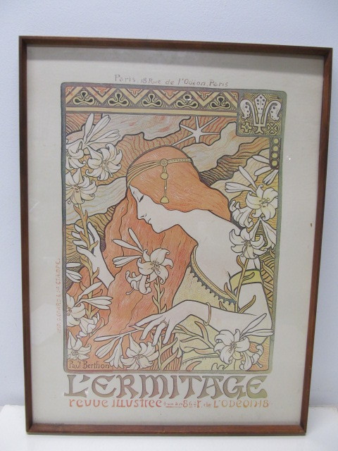 lot 49 image: Vintage 1967 LErmitage Framed Poster