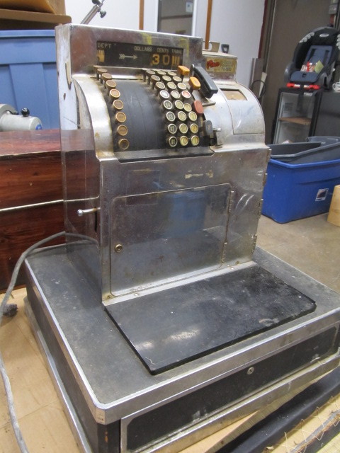 lot 53 image: Vintage Chrome NATIONAL Cash Register