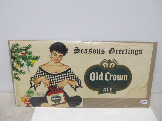lot 175 image: 2 Vintage Old Crown Advertising Beer Posters (AS IS)