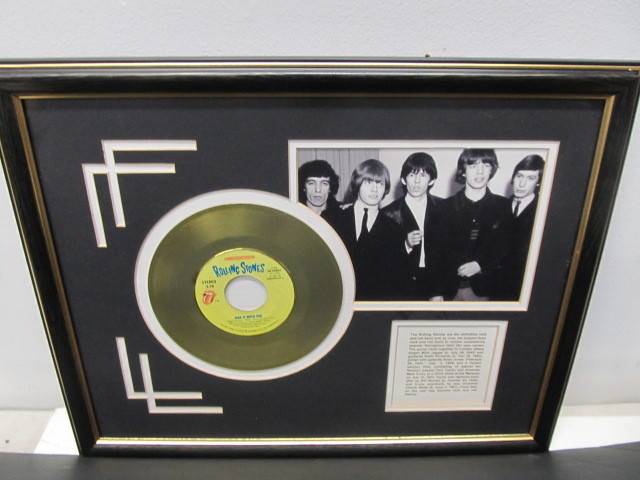lot 197 image: Framed Rolling Stones Gold Record Wall Plaque