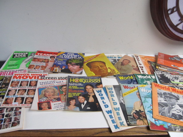 lot 93 image: Vintage 1960s Hollywood & World Week Magazines