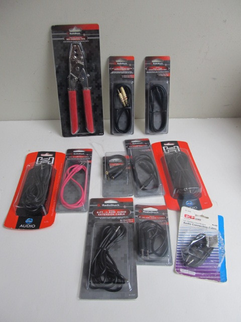 lot 100 image: Brand New Stereo Cables & Crimping Tool