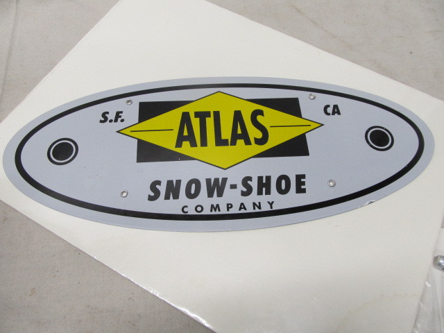 lot 220 image: Atlas Snow Shoe Company S.F. CA. Porcelain Sign
