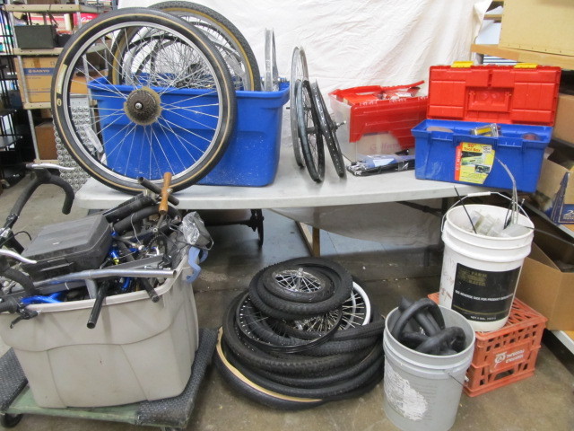 lot 46 image: HUGE Lot of Bicycle Parts - Tires Tubes etc