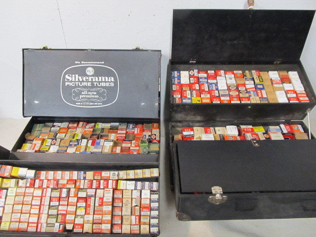 lot 223 image: 2 Vintage RadioTV Repairman Cases FULL of Radio Tubes