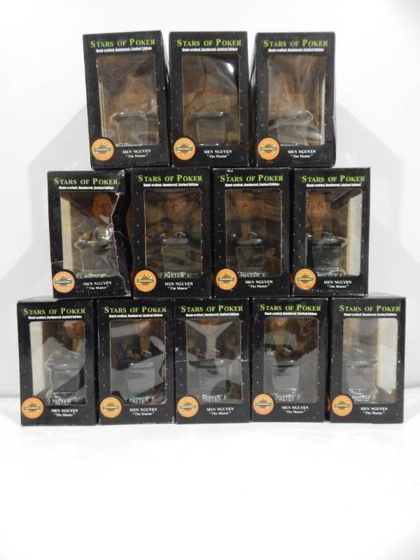 Lot of 12 Stars of Poker Limited Edition Bobble Heads
