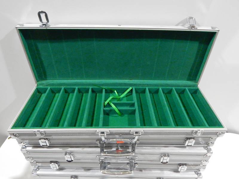 Lot of 6 Large Poker Chip Cases - Hold 500 Chips Each