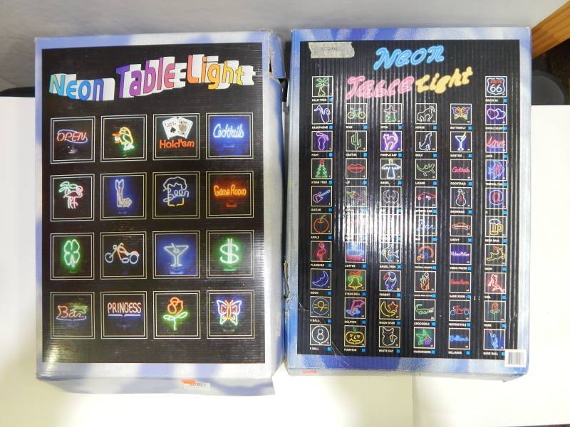 Lot of 2 Neon Table Top Signs