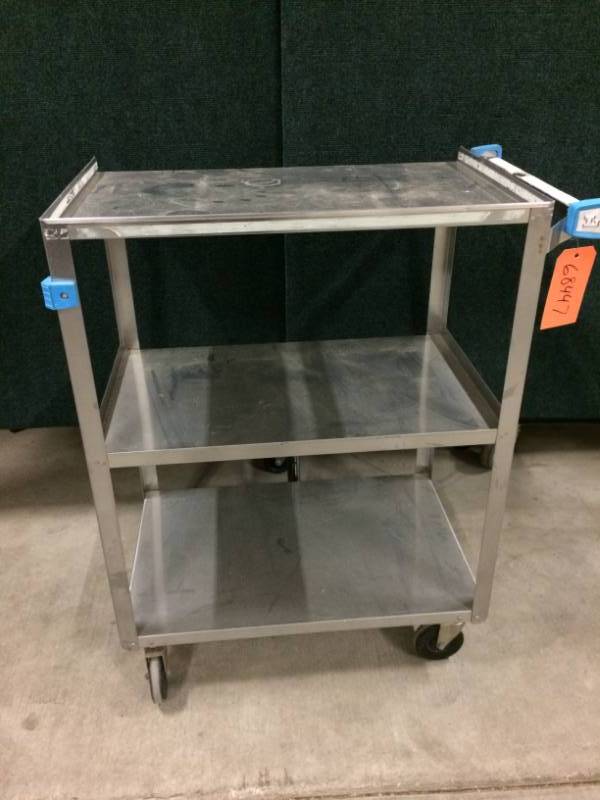 lot 15 image: Lakeside Heavy Gauge Stainless Steel Foodservice Utility Stock Mobile Cart 500lb Capacity